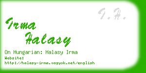 irma halasy business card